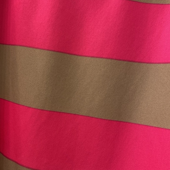 TiBi New York Pink Tan Striped Tank Top Navy Spaghetti Straps Size 6 Silk Blend - Picture 4 of 9